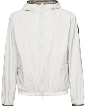 Fay Chaqueta con capucha Nylon Windbreaker en blanco