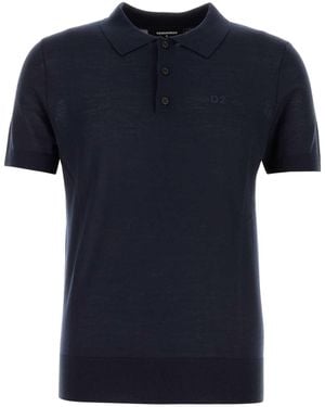 DSquared² Dark Wool Polo Shirt - Black