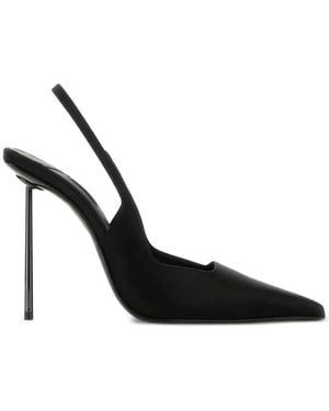 Le Silla 110 mm Satin-Slingback-Pumps - Schwarz