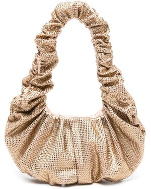 GIUSEPPE DI MORABITO Mini Rhinestoned Shoulder Bag - Natural