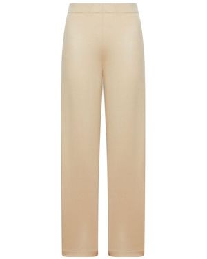 Max Mara Pure Wide Jersey Trousers - Natural