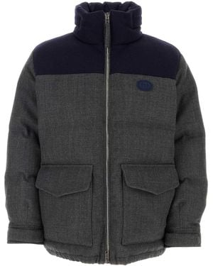 Gucci Dark Wool Blend Down Jacket - Black