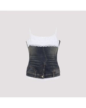 Balenciaga Blauwe Top Aw25 Elegant Katoenmix