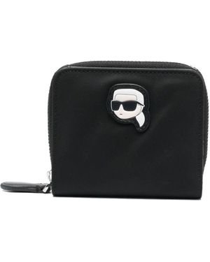 KARL LAGERFELD Ikonik Black Reißverschluss Brieftasche - Schwarz
