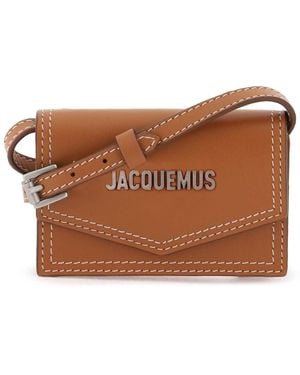 Jacquemus Portacarte A Tracolla 'Le Porte Azur' - Marrone