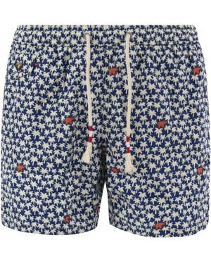 Mc2 Saint Barth Lightweight Fabric Swimming Costume With Print - Blue