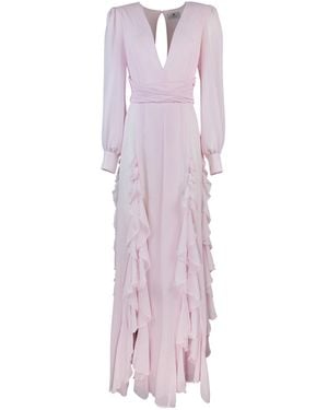 Elisabetta Franchi Abito da Red Teppich in Tessuto Georgette Con Volant 590,00 € - Pink