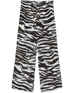 The Attico Die Attico Semi Sheer Zebra Printhosen - Weiß