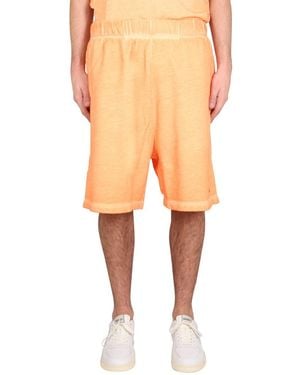 Marcelo Burlon Bermuda With Logo - Orange
