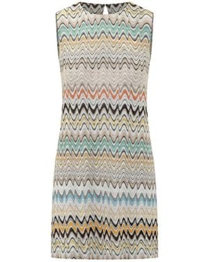 Missoni Zigzag Gebreide Mouwloze Jurk - Grijs