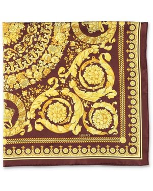 Versace Printed Silk Scarf - Metallic