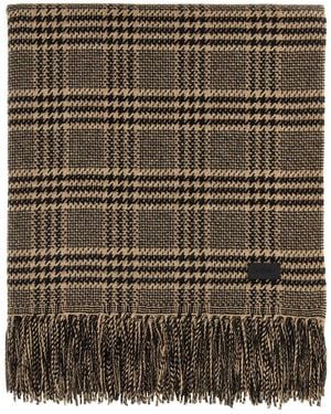 Saint Laurent Embroidered Silk Blend Scarf - Black