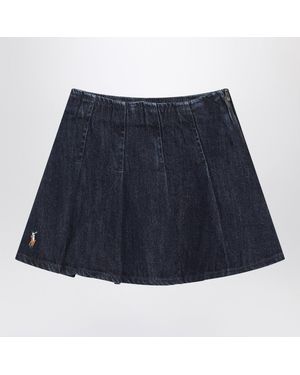 Polo Ralph Lauren Pleated Denim Skirt - Blue