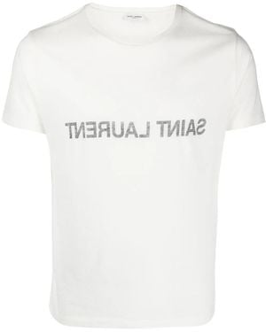 Saint Laurent T Shirt Col Rond (Volume Tube) - White