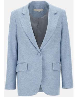 Remain Cropped Sleeve Blazer - Blue