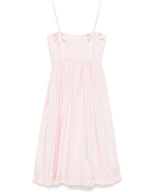 Ganni Poplin Strap Midi Dress - Pink