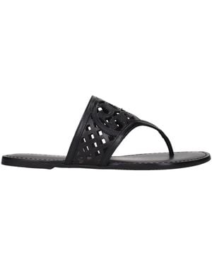 Tory Burch Infrared Thatched Leather - Black