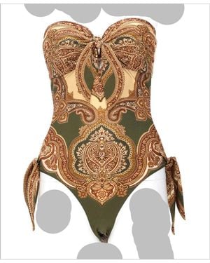 Zimmermann Costume Intero "Mahon" Con Dettaglio Foulard - Metallic
