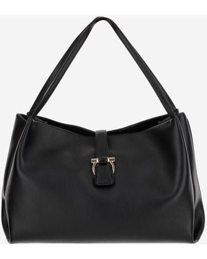 Ferragamo Leder Umhängetasche - Schwarz
