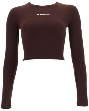 Jil Sander Cropped Top With Logo - Purple