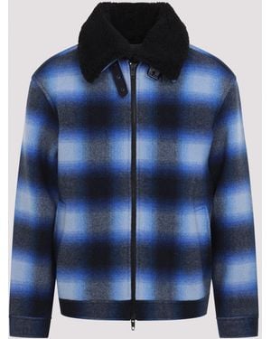 Balenciaga Flanel Bomberjack - Blauw