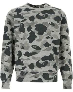 A Bathing Ape Printed Cotton Sweatshirt - Grey