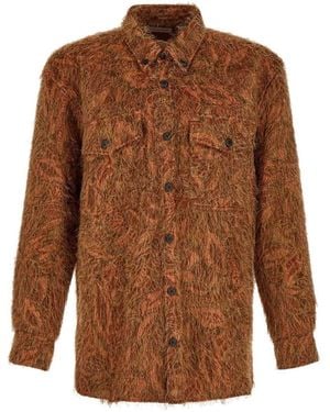 Dries Van Noten Shaggy Fringed Shirt - Brown