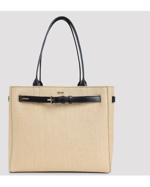 Tom Ford Raffia Draagtas Van Glad Kalfsleer - Naturel