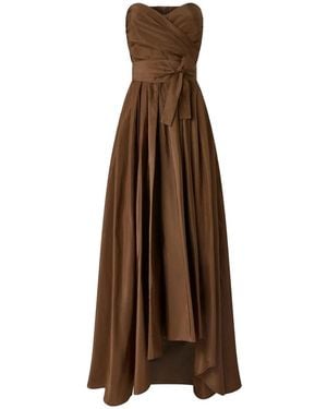 Pinko Strapless High-Low Dress With Fitted Bodice - Brown