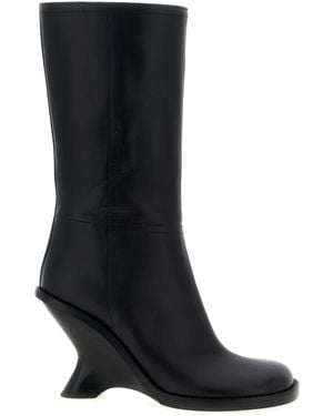 Dries Van Noten Curved Wedge Heel Boots Stivali E Stivaletti Nero-Donna