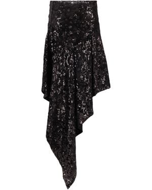 Niccolò Pasqualetti Falda Cascata Terciopelo bordado con lentejuelas florales - Negro