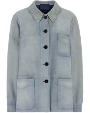 Prada Light-blue Suede Jacket