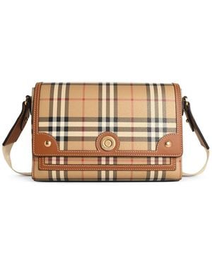 Burberry 'nota' bolso cruzado en la mezcla de algodón marrón briar - Metálico