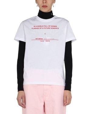 Raf Simons Graphic Logo Print T-Shirt - White