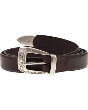 Alberto Luti Dark Brown Belt - Black