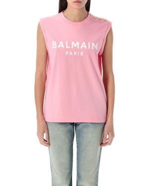 Balmain T -Shirts und Polos rosa - Rot