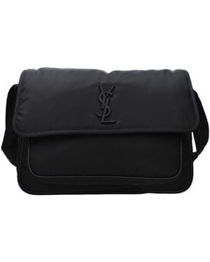 Saint Laurent Schoudertassen Niki Man Eco Nylon Black - Zwart