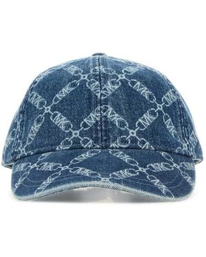 MICHAEL Michael Kors Printed Denim Baseball Cap - Blue
