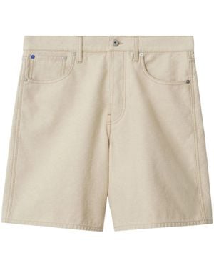 Burberry Short En Jean À Logo Ekd - Neutre