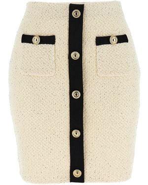 Self-Portrait `` Crème Sequin Knit Mini 'Jupe - Neutre