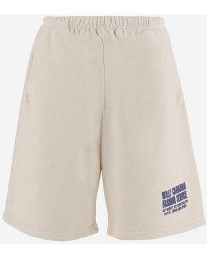 Willy Chavarria Katoenen Short Met Logo - Naturel