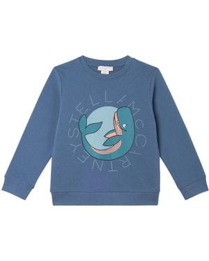Stella McCartney Sweatshirt With "Whale" Logo - Blue