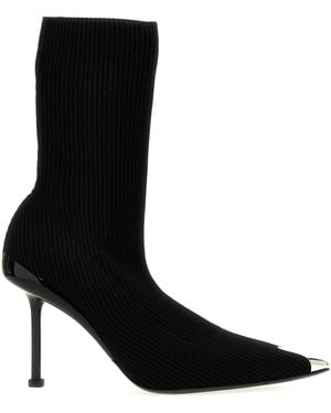 McQueen Stivaletti Slash in maglia - Nero