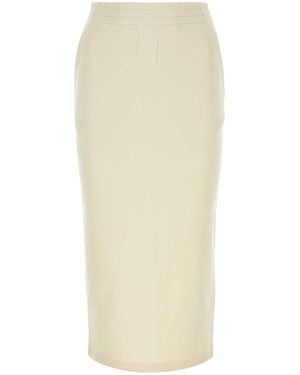 Prada Cream Cotton Skirt - White