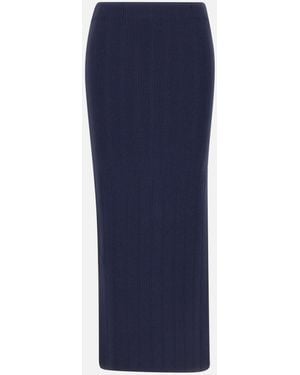 Remain Midi Skirt With Slit - Blue