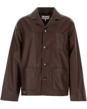 Loewe Chocolate Leather Jacket - Brown