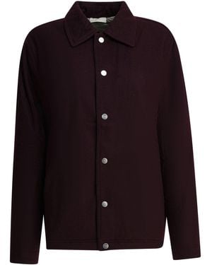 Autry Wool Blend Overshirt Jacket Jackets And Coats Bordeaux - Black