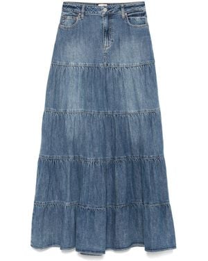 Alice + Olivia Alice + Olivia Mindy Denim Maxi Jupe - Bleu