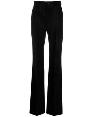 Balenciaga Pinstripe Straight-Leg Trousers - Black