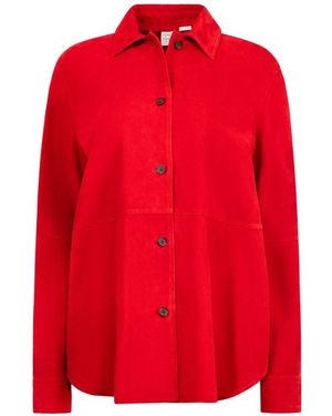 TOTEME Suede Leather Overshirt - Red